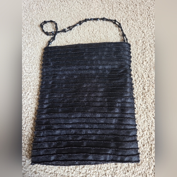 Vintage GAP Black Beaded Clutch - Picture 1 of 3